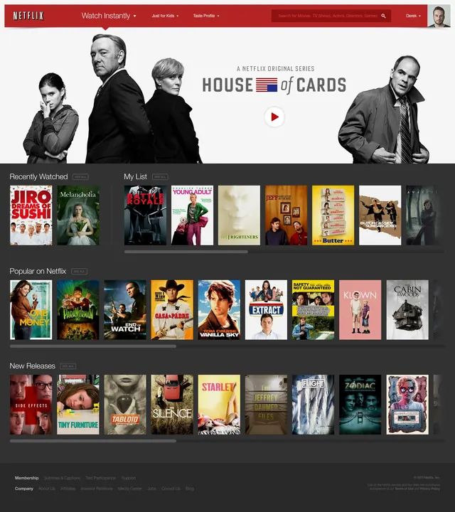 House of Cards Portfolio Layout, minimal, corporate-clean, high-contrast