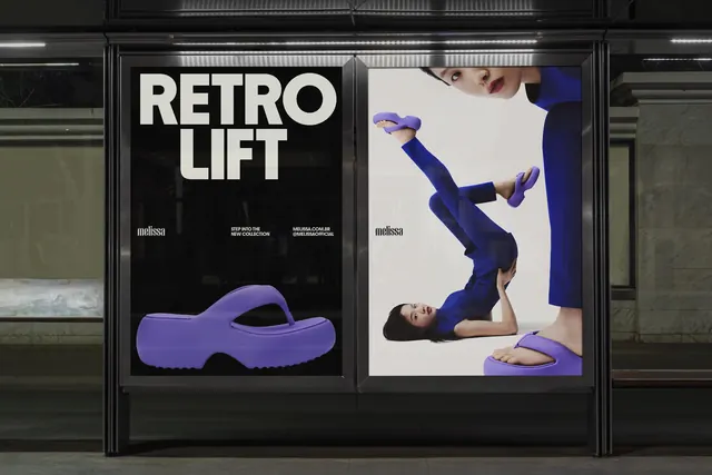 Melissa sneaker and fashion billboard, editorial, photographic, dark