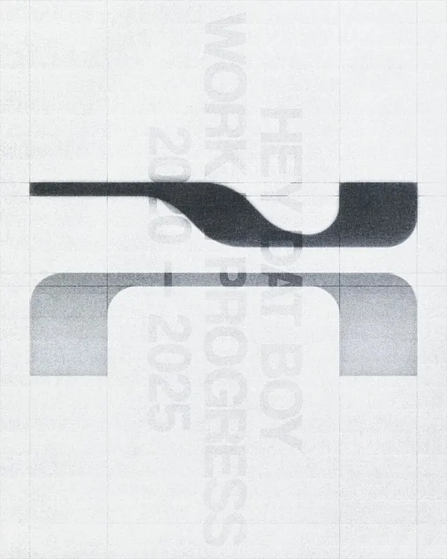 Stippled wave typographic poster, minimal, geometric, monochrome