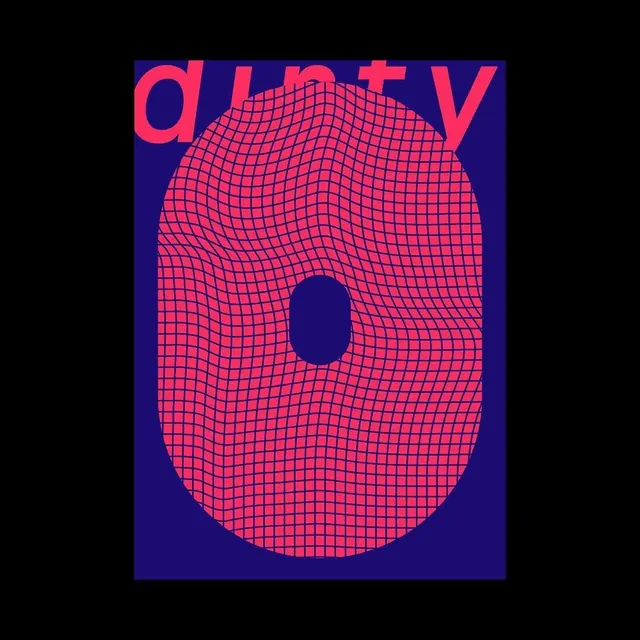 Warped grid oval poster, geometric, brutalist, vibrant