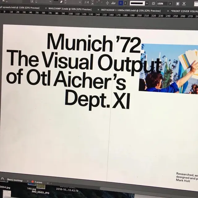 Munich 72 Otl Aicher spread, swiss, minimal, light