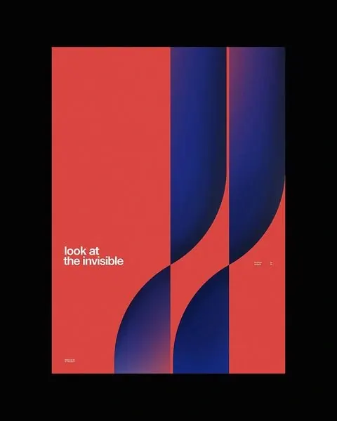 Look at the Invisible Poster, minimal, geometric, vibrant
