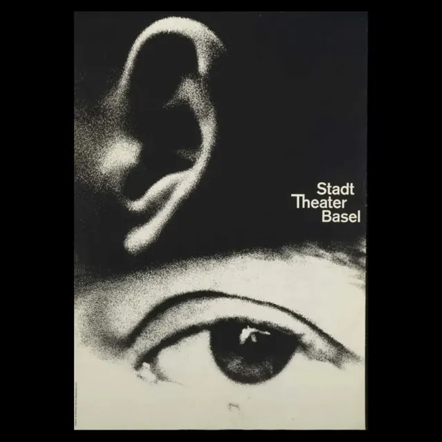 Stadt Theater Basel Swiss poster, swiss, minimal, monochrome