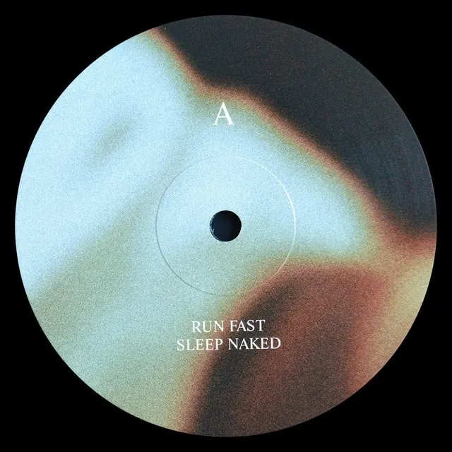 RUN FAST SLEEP NAKED vinyl label, retro, minimal, muted