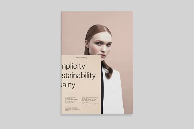 Natural Beauty editorial card on portrait, editorial, minimal, muted