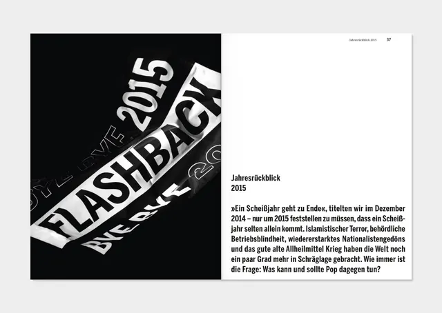 Jahrresrückblick 2015 Editorial Layout
