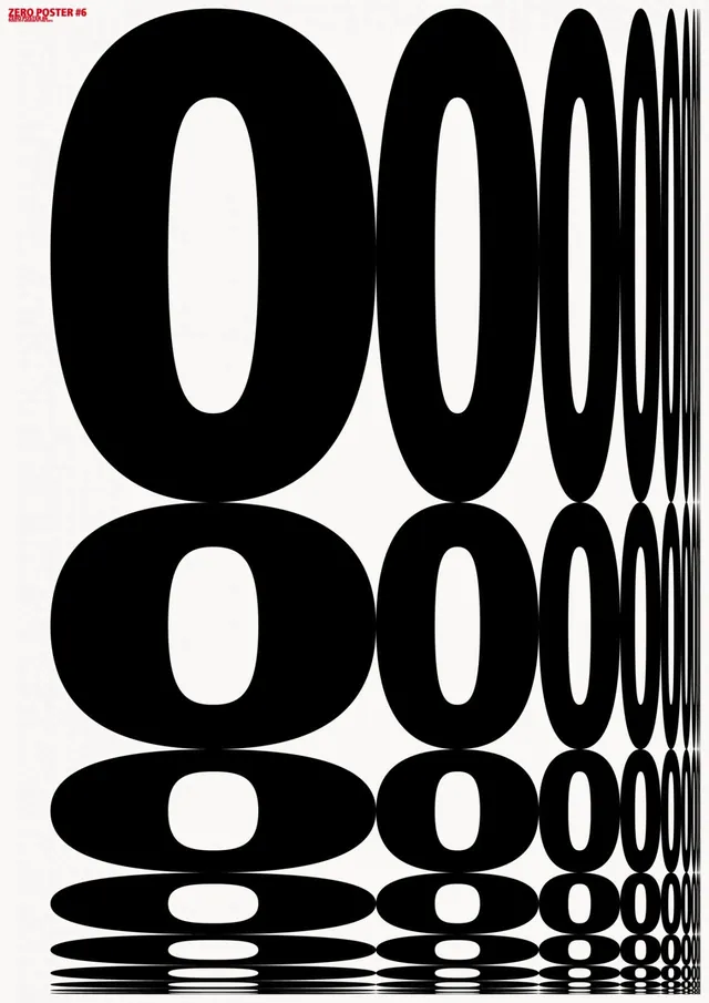 Zero Poster 6 type distortion, swiss, minimal, light