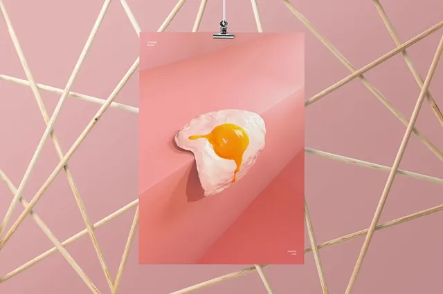 Egg in a Shell Graphic, minimal, geometric, vibrant