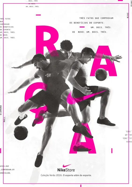 Nike Raça Campaign Poster, editorial, vibrant