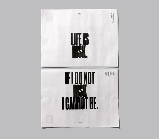 Life Is Risk Typographic Posters, minimal, swiss, dark