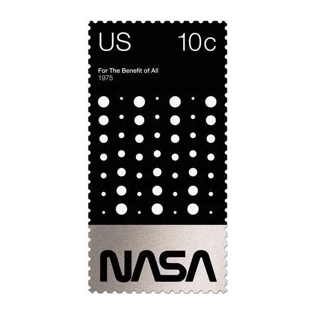NASA 10c Stamp Design, minimal, swiss, monochrome