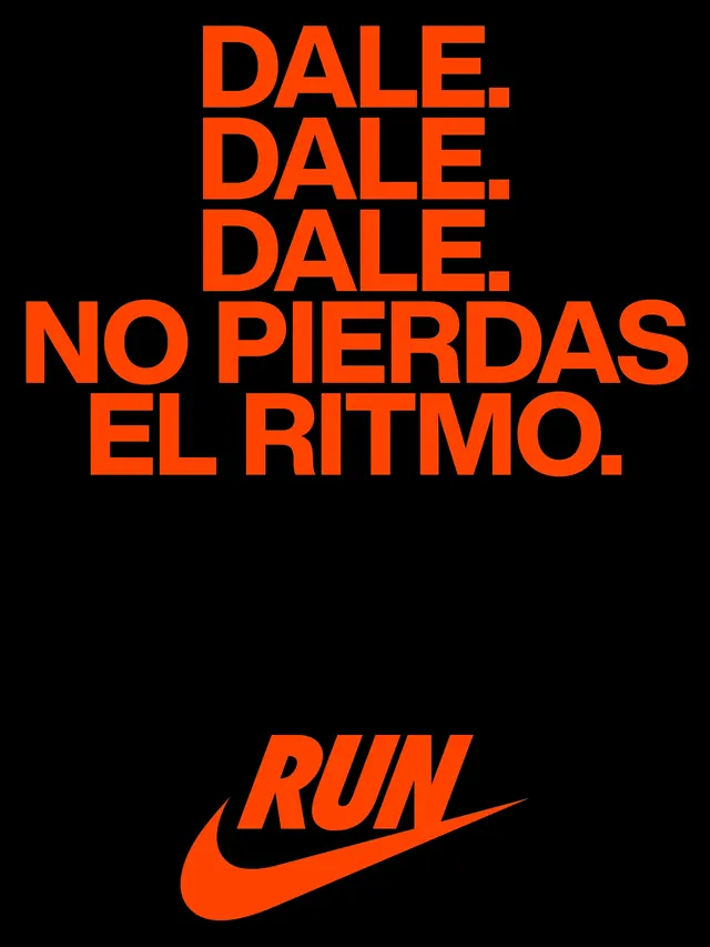 Nike Run Dale Dale Dale poster, minimal, bold, dark
