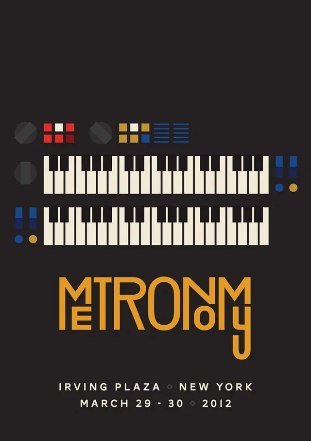 Metronomy concert poster New York, minimal, geometric, dark