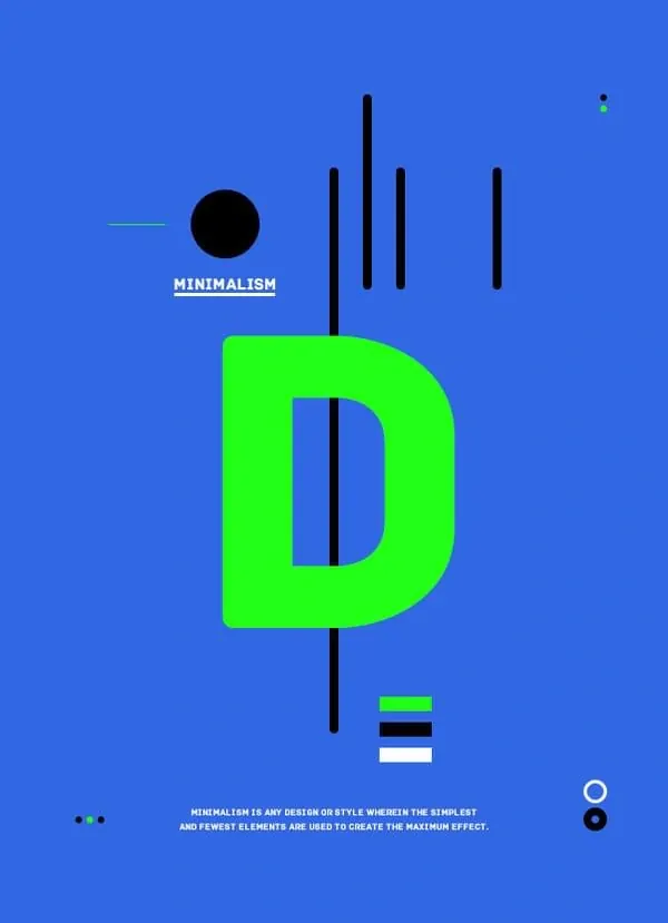 Minimalism definition graphic poster, minimal, geometric, vibrant
