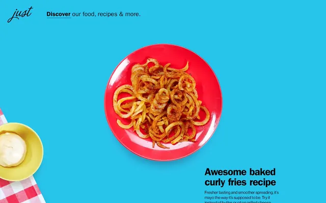 Baked Curly Fries Recipe Card, playful, flat, vibrant