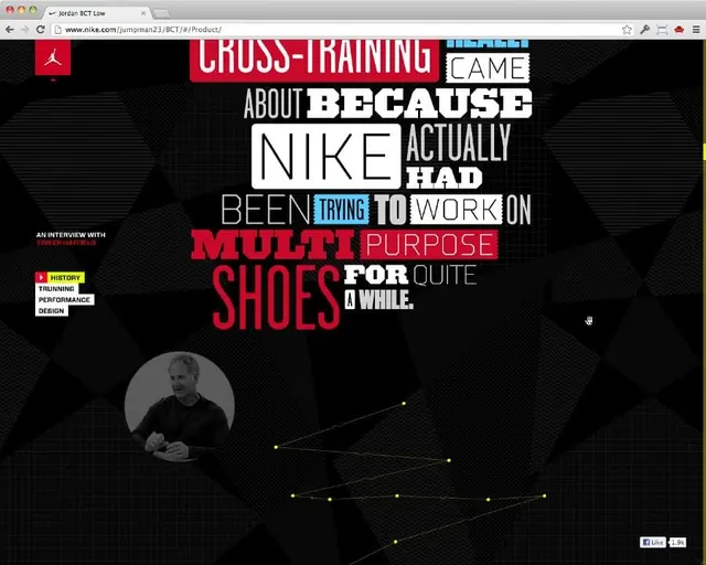 Nike Cross-Training Typography Layout, brutalist, data-dense, dark