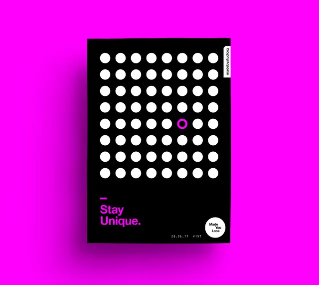 Stay Unique. Poster Design, minimal, geometric, vibrant