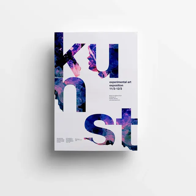 Abstract Typography Poster, abstract, brutalist, vibrant