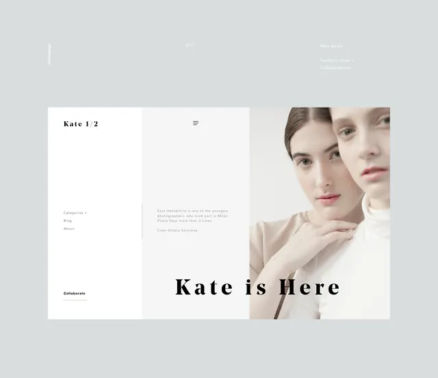 Kate is Here Editorial Layout