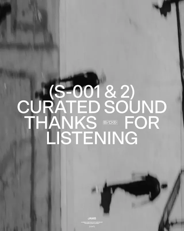Curated Sound Typography Layout, minimal, brutalist, monochrome