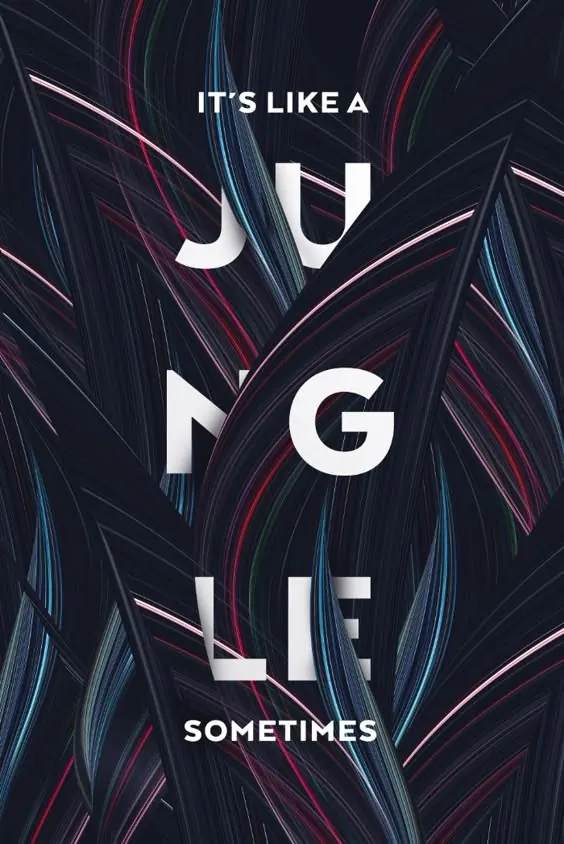Abstract Graphic Typography Poster, abstract, maximalist, dark