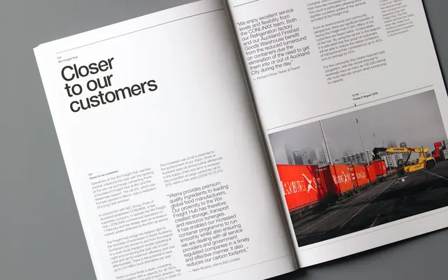 Minimal corporate-clean editorial spread, minimal, corporate-clean, light
