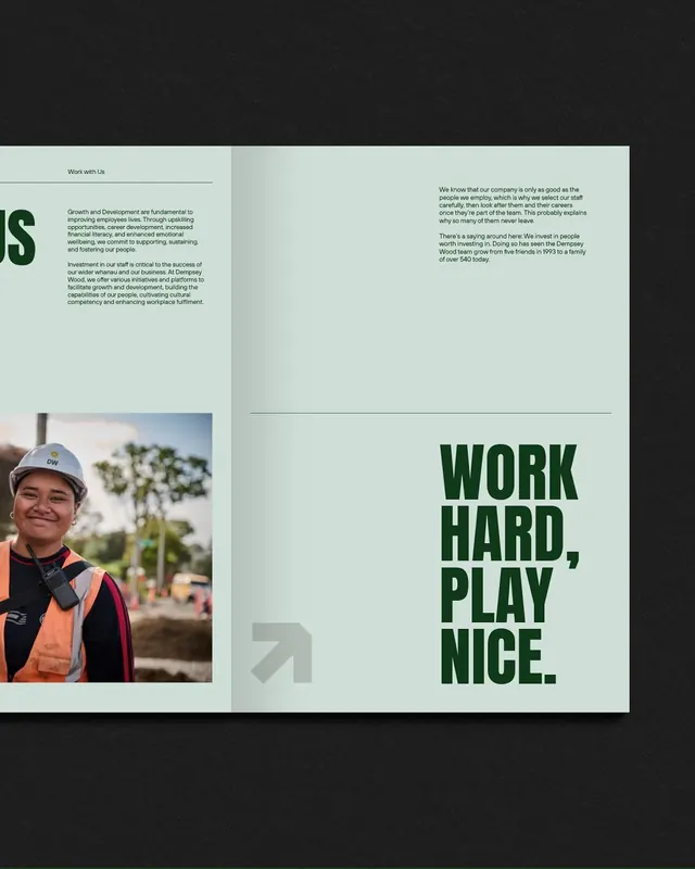 Minimal corporate-clean editorial spread, minimal, corporate-clean, light