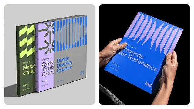 Minimal geometric editorial spread, minimal, geometric, cool