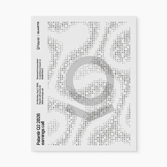 Palantir x Quartr Posters, editorial, monochrome