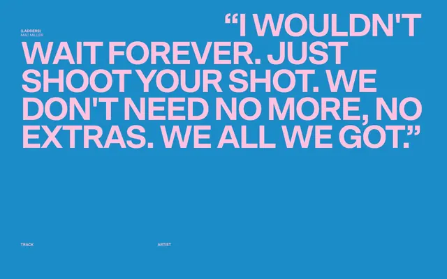 Blue Typography Quote Graphic, minimal, flat, high-contrast