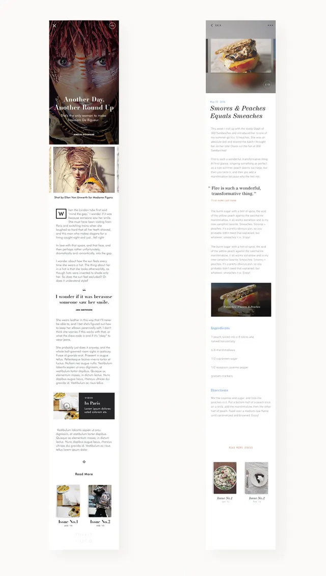 Editorial Layout Comparison