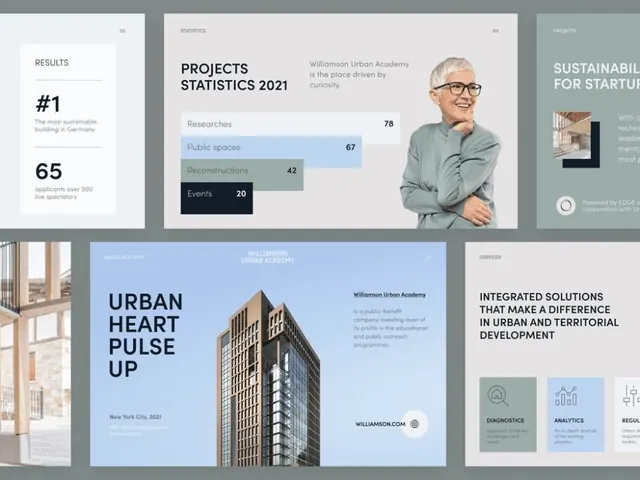 Minimal corporate-clean editorial spread, minimal, corporate-clean, light