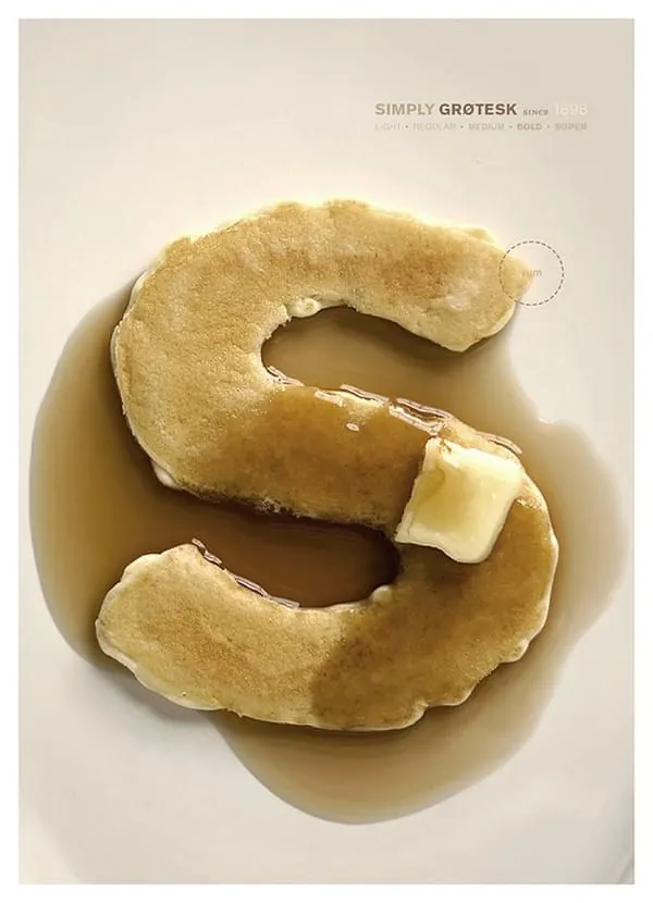 Croissant product packaging poster, minimal, photographic, light