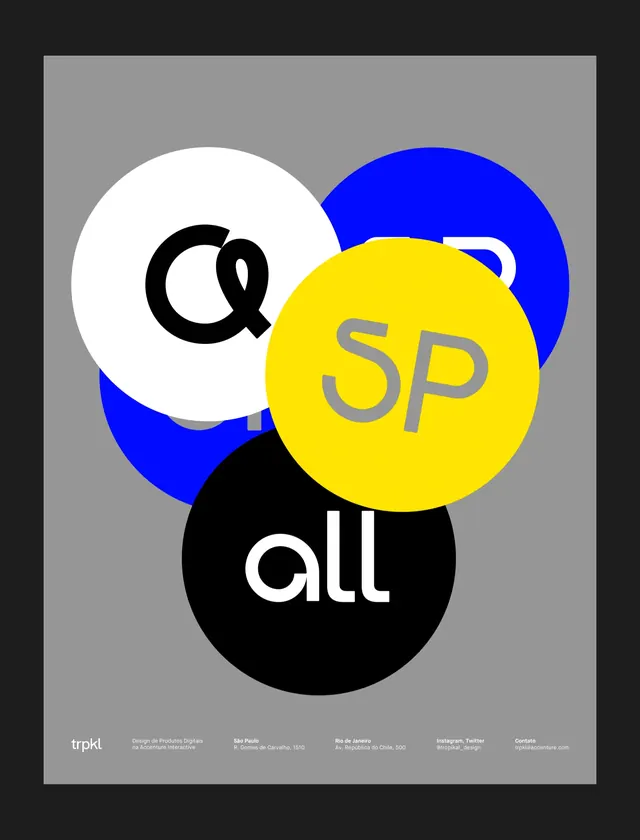 Overlapping circles identity poster, geometric, minimalist, dark