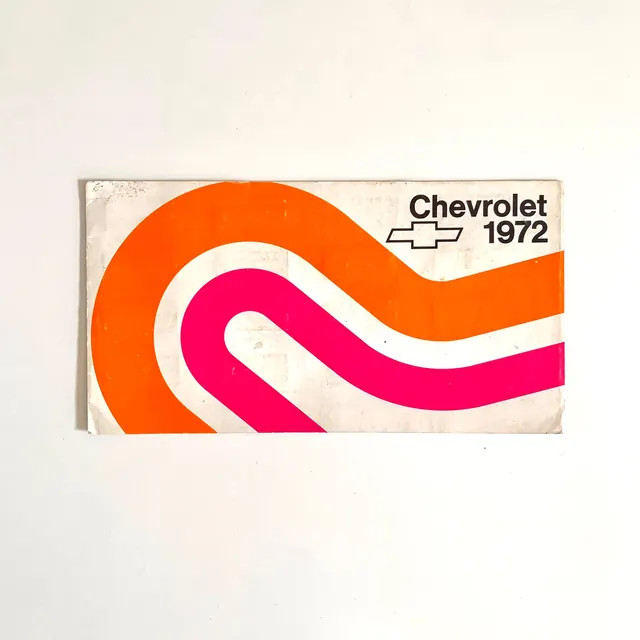 1972 Chevrolet brochure cover, retro, geometric, warm