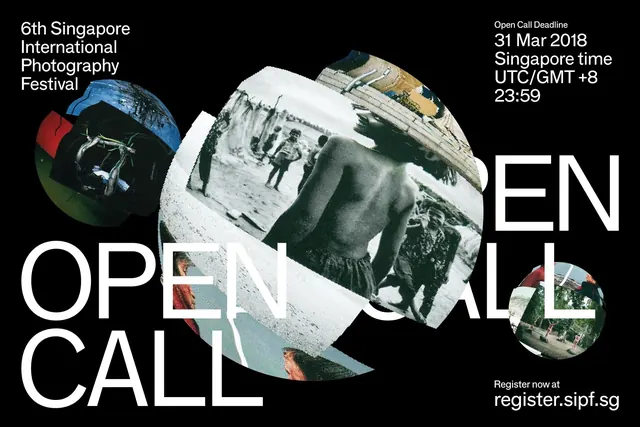 SIPF Open Call festival poster, editorial, minimal, dark