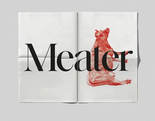 Meater editorial spread mockup, editorial, minimal, light