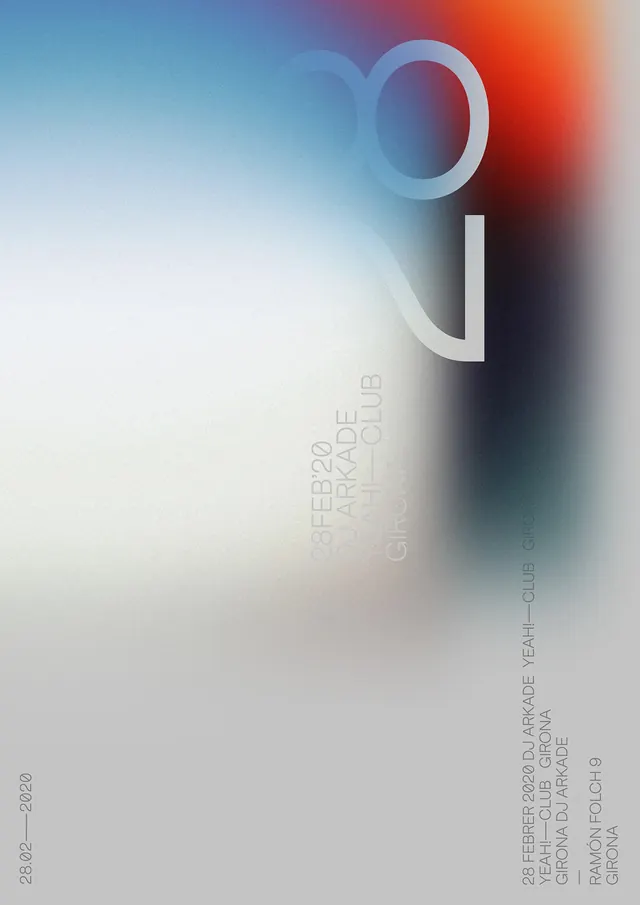 DJ Arkade Yeah Club grain poster, abstract, minimal, gradient