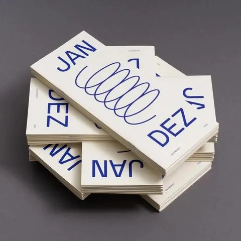JAN-DEZ spiral calendar stack, swiss, minimal, light