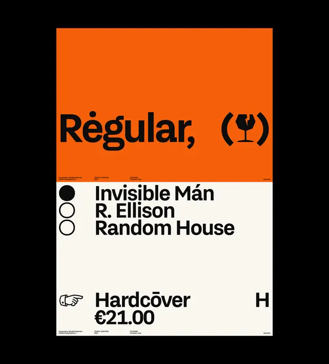 Minimal editorial type specimen, minimal, editorial, warm