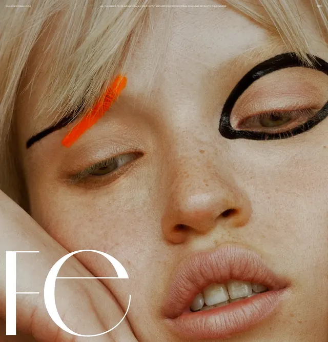 Editorial Portrait with Graphic Overlay, editorial, minimal, light