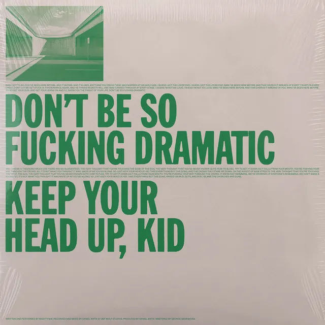 Mightyfew shrink-wrapped album poster, swiss, minimal, muted