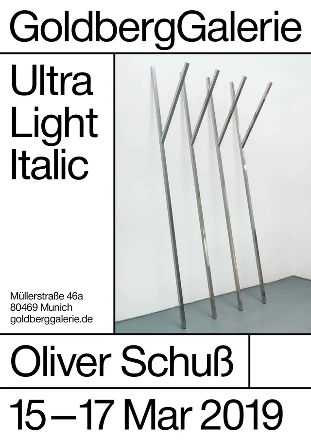 GoldbergGalerie Oliver Schuss grid poster, minimal, swiss, light