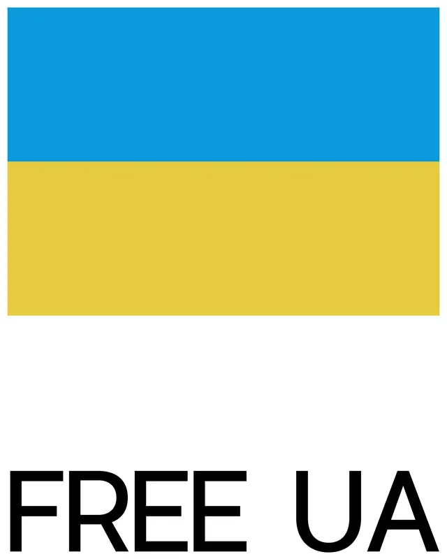 FREE UA Ukraine flag poster, minimal, flat, vibrant
