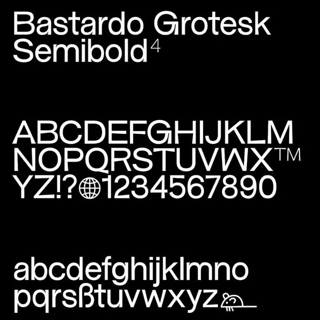 Technical minimal type specimen, technical, minimal, dark