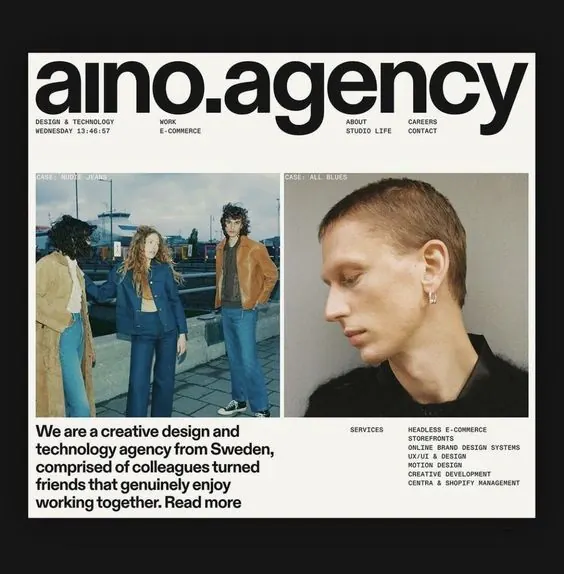 Minimal corporate-clean editorial spread, minimal, corporate-clean, dark