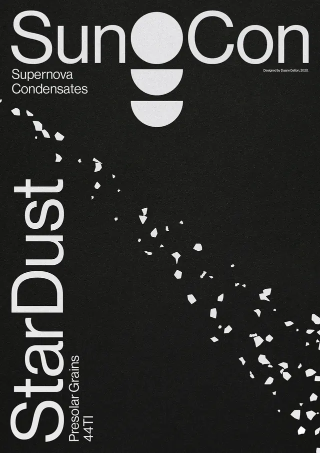 SunCon StarDust Poster, minimal, brutalist, monochrome