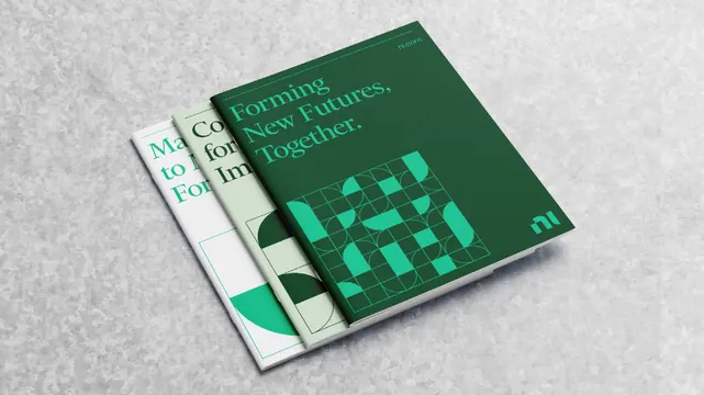 Minimal corporate-clean editorial spread, minimal, corporate-clean, light