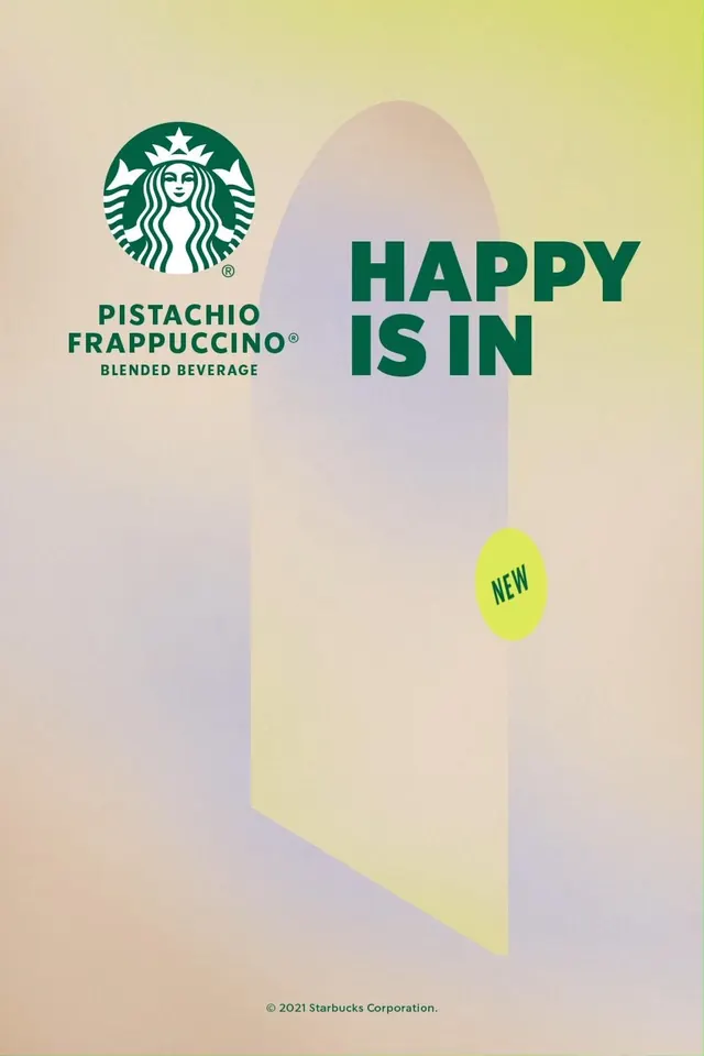 Pistachiooooooo. Order our newest Frappuccino ahead!, editorial, playful, light
