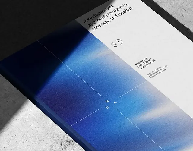 Minimal gradient-heavy editorial spread, minimal, gradient-heavy, light